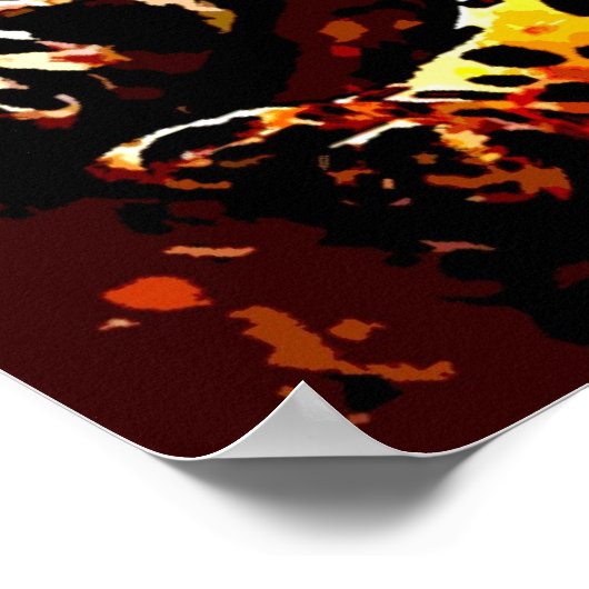 Leopard Poster Print - Wilde Katzen Plakate Prints (Ecke)