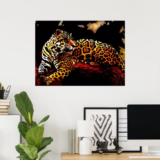 Leopard Poster Print - Wilde Katzen Plakate Prints (Heimbüro)