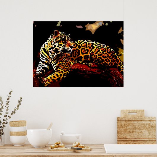 Leopard Poster Print - Wilde Katzen Plakate Prints (Küche)