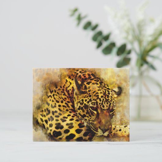 Leopard Postkarte (Stehend Vorderseite)