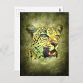 Leopard Postkarte (Vorne/Hinten)