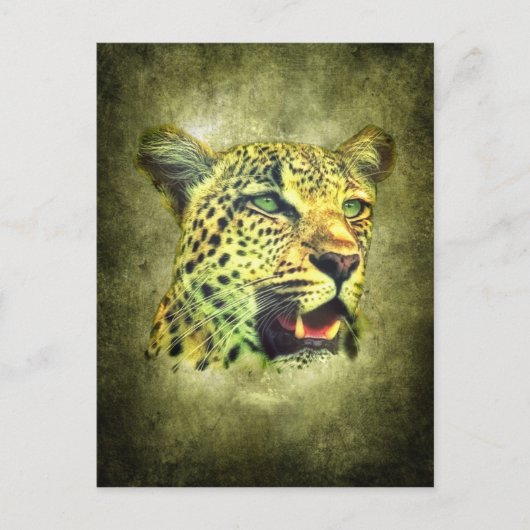 Leopard Postkarte (Vorderseite)