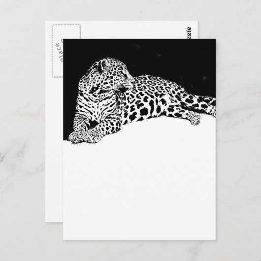 Leopard Postkarte (Vorne/Hinten)