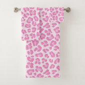 Leopard Preppy Pink Line Badhandtuch Set (Insitu)