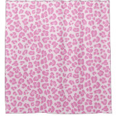 Leopard Preppy Pink Line Duschvorhang (Vorderseite)