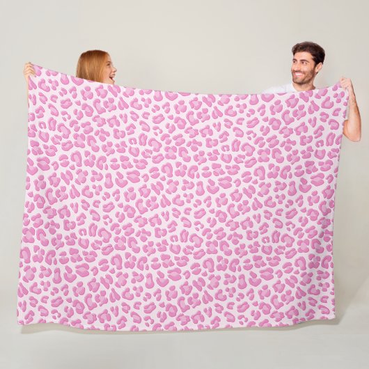 Leopard Preppy Pink Line Fleecedecke (Beispiel)