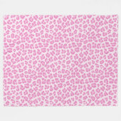 Leopard Preppy Pink Line Fleecedecke (Vorderseite (Horizontal))