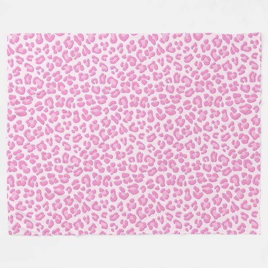 Leopard Preppy Pink Line Fleecedecke (Vorderseite (Horizontal))