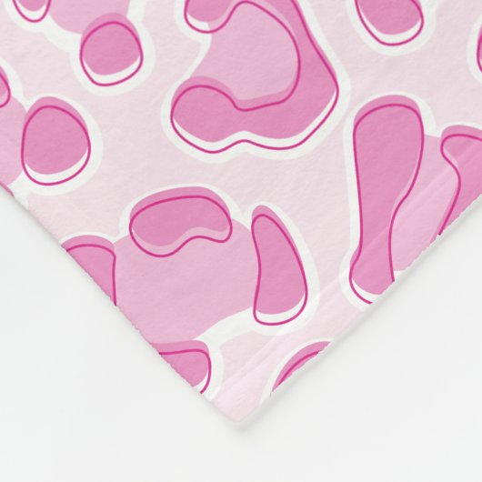 Leopard Preppy Pink Line Fleecedecke (Ecke)
