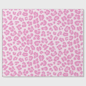 Leopard Preppy Pink Line Geschenkpapier (Flach)