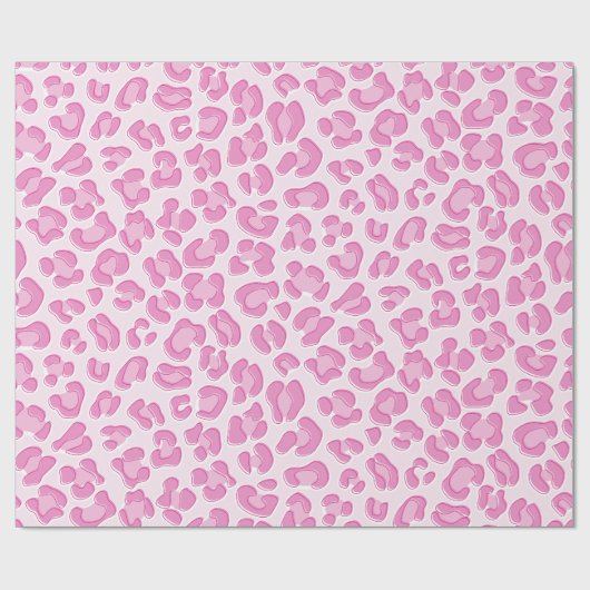 Leopard Preppy Pink Line Geschenkpapier (Flach)