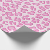 Leopard Preppy Pink Line Geschenkpapier (Ecke)