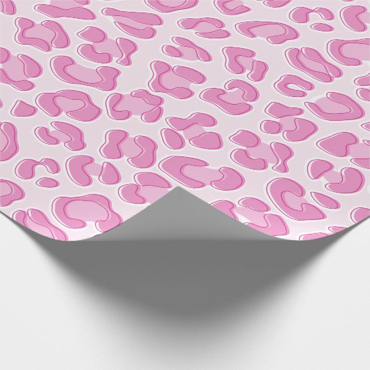 Leopard Preppy Pink Line Geschenkpapier (Ecke)