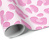 Leopard Preppy Pink Line Geschenkpapier (Rolleneckpunkt)