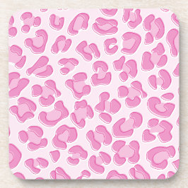 Leopard Preppy Pink Line Getränkeuntersetzer