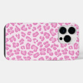 Leopard Preppy Pink Line iPhone Hülle (Rückseite (Horizontal))