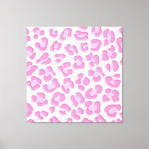 Leopard Preppy Pink Line Leinwanddruck