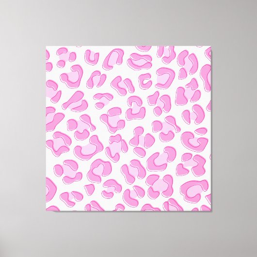 Leopard Preppy Pink Line Leinwanddruck (Vorderseite)