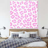 Leopard Preppy Pink Line Leinwanddruck (Insitu (Schlafzimmer))