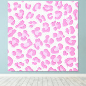 Leopard Preppy Pink Line Leinwanddruck (Insitu (Holzboden))
