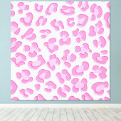 Leopard Preppy Pink Line Leinwanddruck (Insitu (Holzboden))