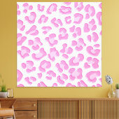 Leopard Preppy Pink Line Leinwanddruck (Insitu (Wohnzimmer))