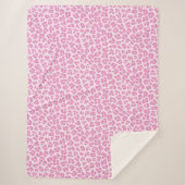 Leopard Preppy Pink Line Sherpadecke (Vorderseite)