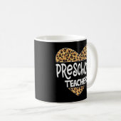 Leopard Preschool Teacher Back School Daycare Appl Kaffeetasse (VorderseiteRechts)