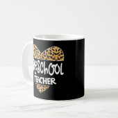 Leopard Preschool Teacher Back School Daycare Appl Kaffeetasse (Vorderseite Links)