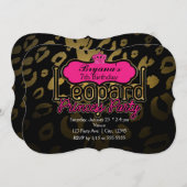 Leopard Princess Party Gold Einladungen zum Geburt (Vorne/Hinten)