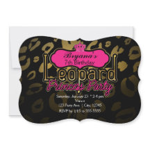 Leopard Princess Party Gold Einladungen zum Geburt