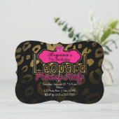 Leopard Princess Party Gold Einladungen zum Geburt (Stehend Vorderseite)