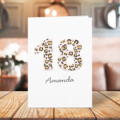Leopard Print 18 | Moderner süßer Name 18. Geburts Karte
