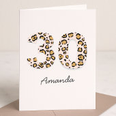 Leopard Print 30 | Modern Cute Name 30th Birthday Karte