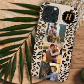 Leopard Print 3 Square Fotos Natural Mit Monogramm Case-Mate iPhone Hülle