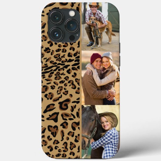 Leopard Print 3 Vertikales Foto braun Case-Mate iPhone Hülle (Rückseite)