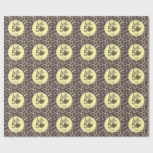 Leopard Print 50. Geburtstag Geschenkpapier (Flach)