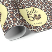 Leopard Print 50. Geburtstag Geschenkpapier (Rolleneckpunkt)