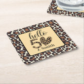 Leopard Print 50. Geburtstag Rechteckiger Pappuntersetzer (angewinkelt)