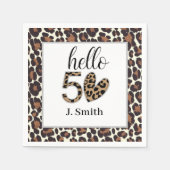 Leopard Print 50. Geburtstag Serviette (Vorderseite)