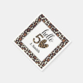 Leopard Print 50. Geburtstag Serviette (Ecke)