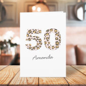 Leopard Print 50 Modern Cute | Name 50th Birthday Karte