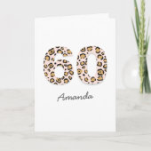 Leopard Print 60 | Moderner Niedlicher Name 60. Ge Karte (Vorderseite)