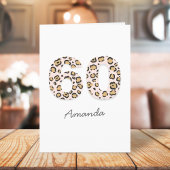 Leopard Print 60 | Moderner Niedlicher Name 60. Ge Karte