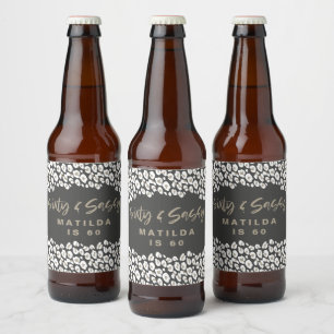 Leopard Print 60 und sassy 60. Geburtstagsfavorit Bierflaschenetikett