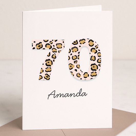 Leopard Print 70 | Moderner Niedlicher Name 70. Ge Karte