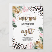 Leopard Print 8. Geburtstag Safari Jungle Party Einladung (Vorderseite)