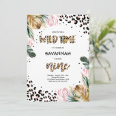 Leopard Print 9. Geburtstag Safari Jungle Party Einladung (Stehend Vorderseite)