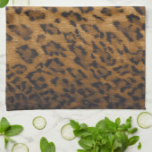 Leopard Print A monogram Initialen Geschirrtuch (Gefaltet)