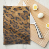 Leopard Print A monogram Initialen Geschirrtuch (Viertel Falte)
